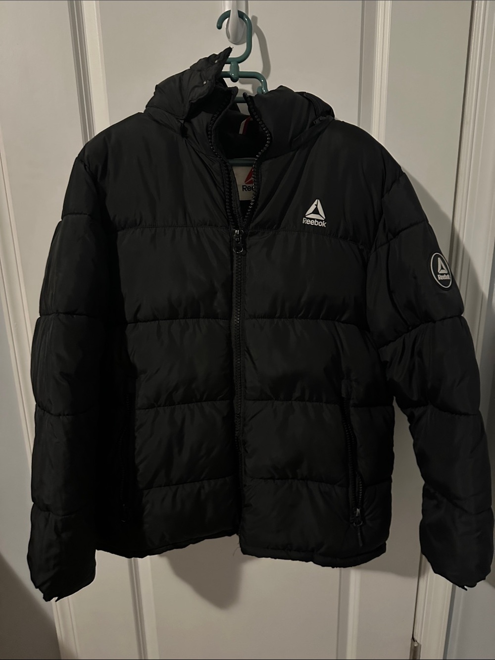 Reebok Black Quilted Puffer Jacket with Hood